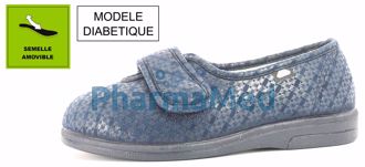 Image de Pantoufles Sand Arlequin diabétique bleu - Taille 39